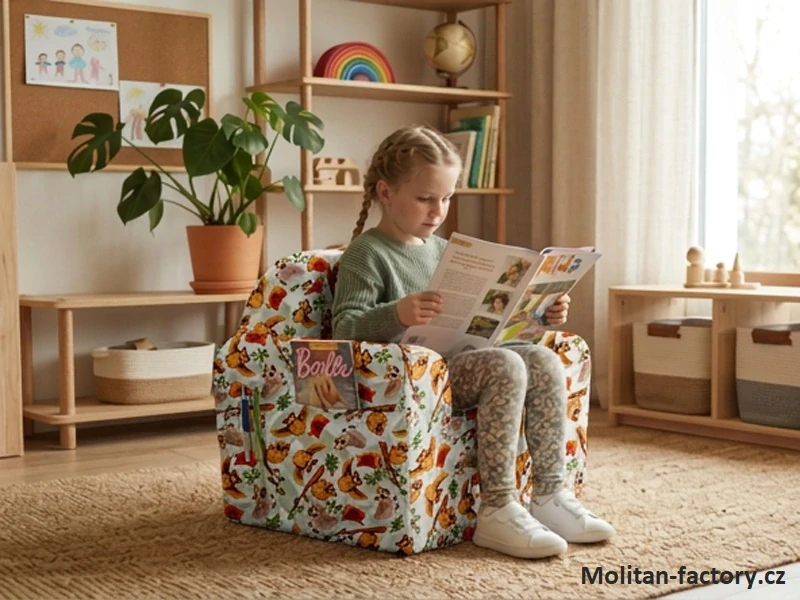 Molitanové křeslo k sedačce Lucie ( látka :sovy světlé, sovy tmavé, mořský svět )