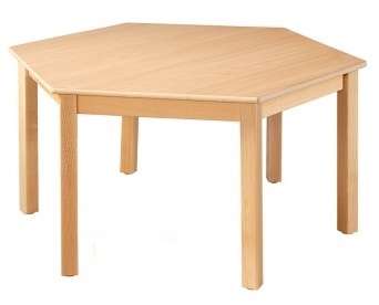 Školní dětský stůl - šestiúhelník, 6 noh ( prům.120cm ) + plastové kluzáky ( v. 40,46,53,59,64 )
