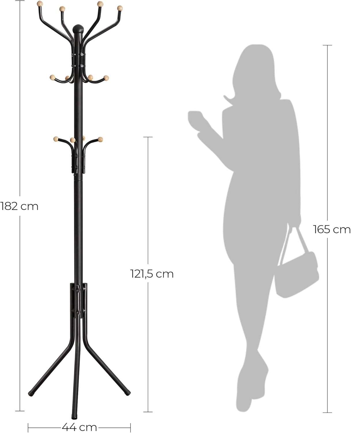 Sonmi - Šatní věšák s elegantním tvarem, výška 182 cm