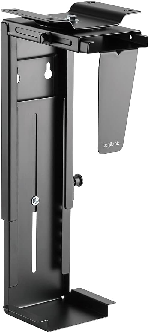 LogiLink - Nastavitelný držák na PC pod stůl/na zeď, otočný o 360° s variabilním nastavením