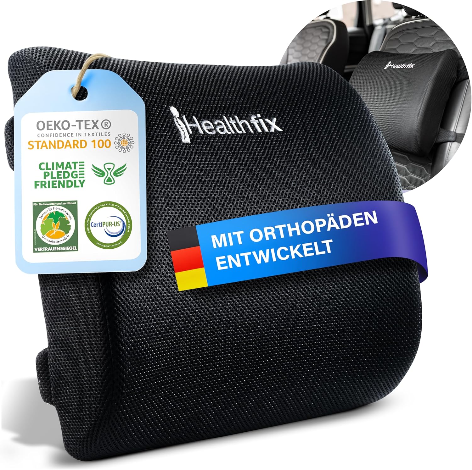 Healthfix - zdravotní bederní opěrka z paměťové pěny
