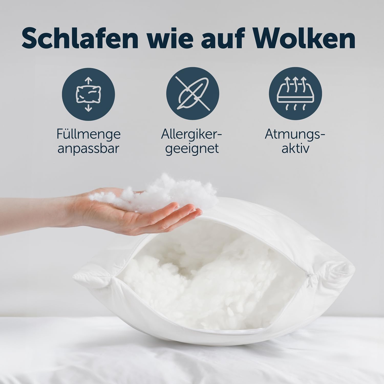 Blum - Ergonomický polštář pro spaní na boku s potahem 40 x 145 cm – certifikovaný podle Öko-Tex