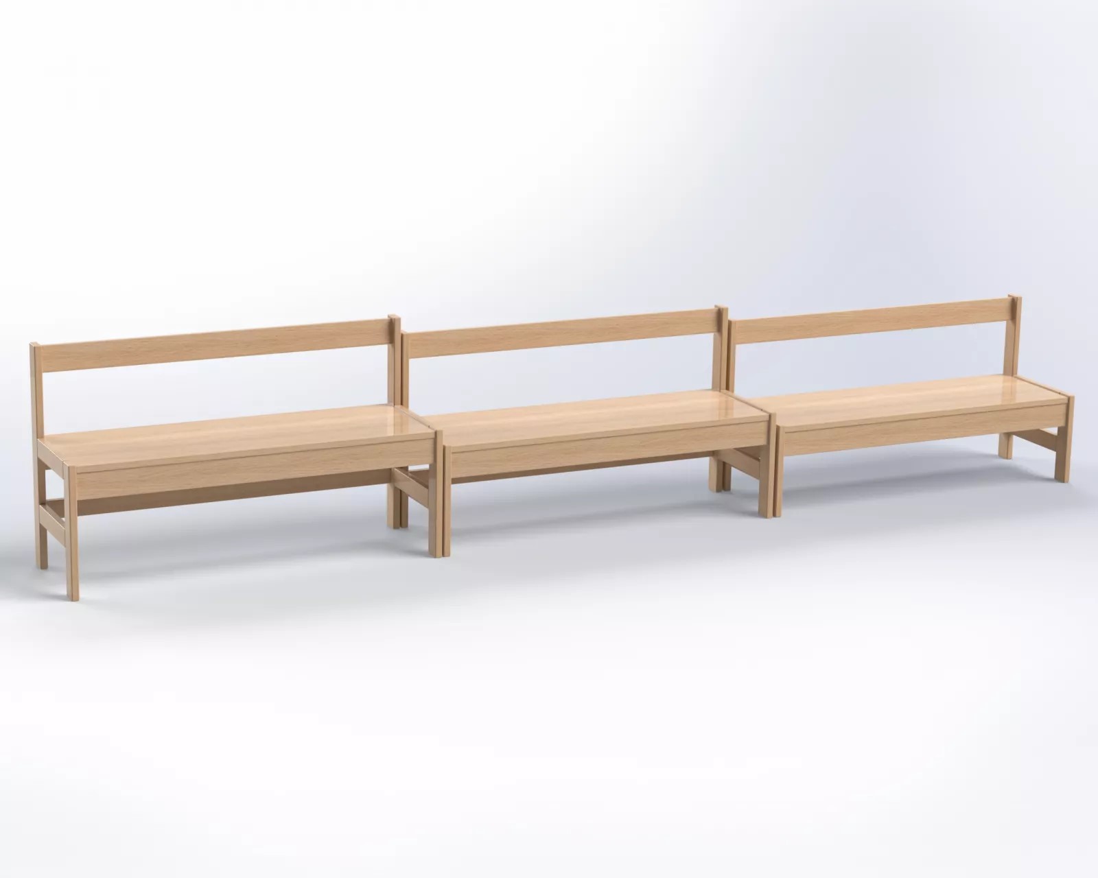 Dřevěná lavička s opěradlem výška sedáku 26 cm