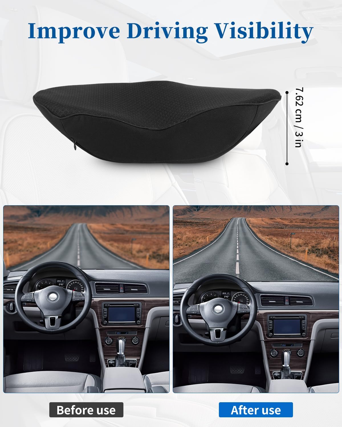 Ergonomický klínový podsedák a bederní opěrka do auta z paměťové pěny