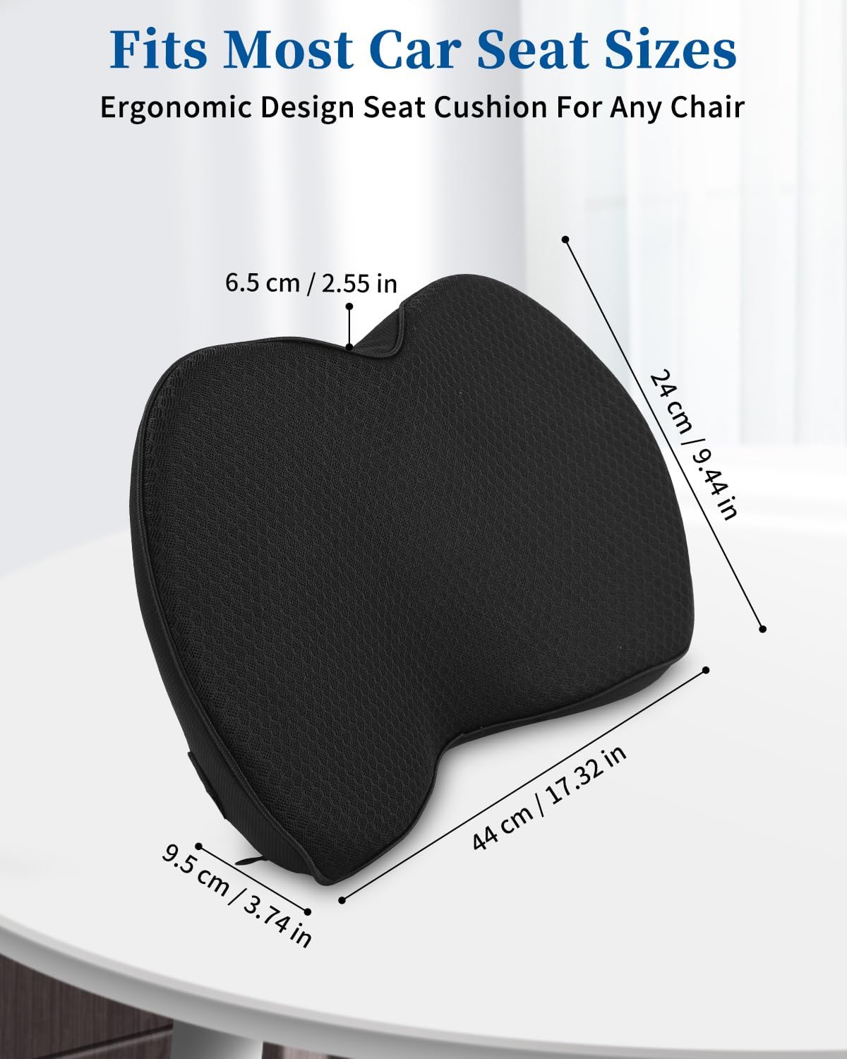 Ergonomický klínový podsedák a bederní opěrka do auta z paměťové pěny