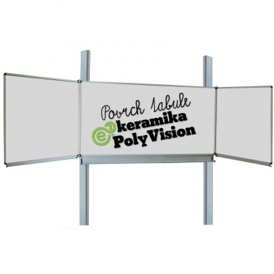 Trojlistá tabule magnetická na pylonech, popis fix 300x100cm
