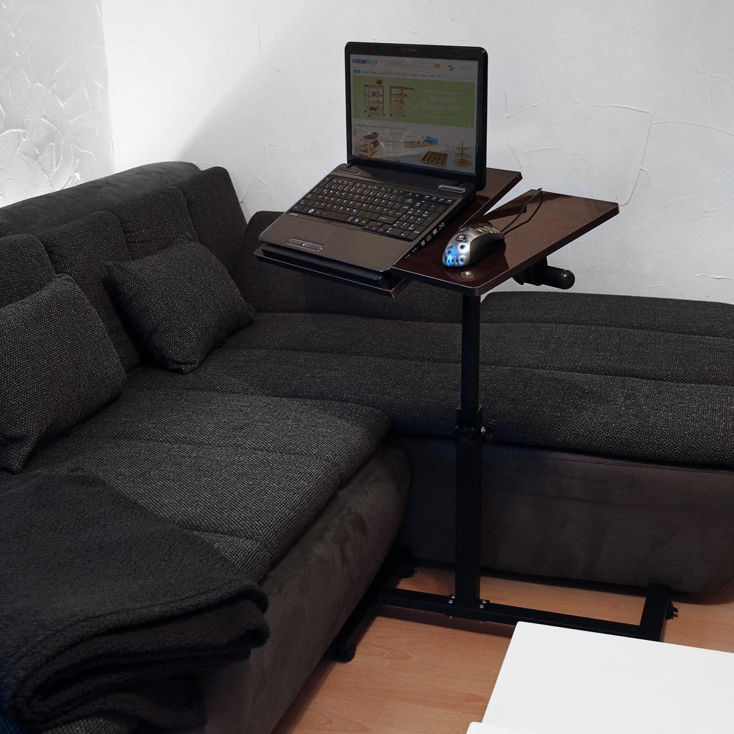 Reldy - Stolek na notebook, výškově nastavitelný s kolečky - V95 × Š60 × H40 cm