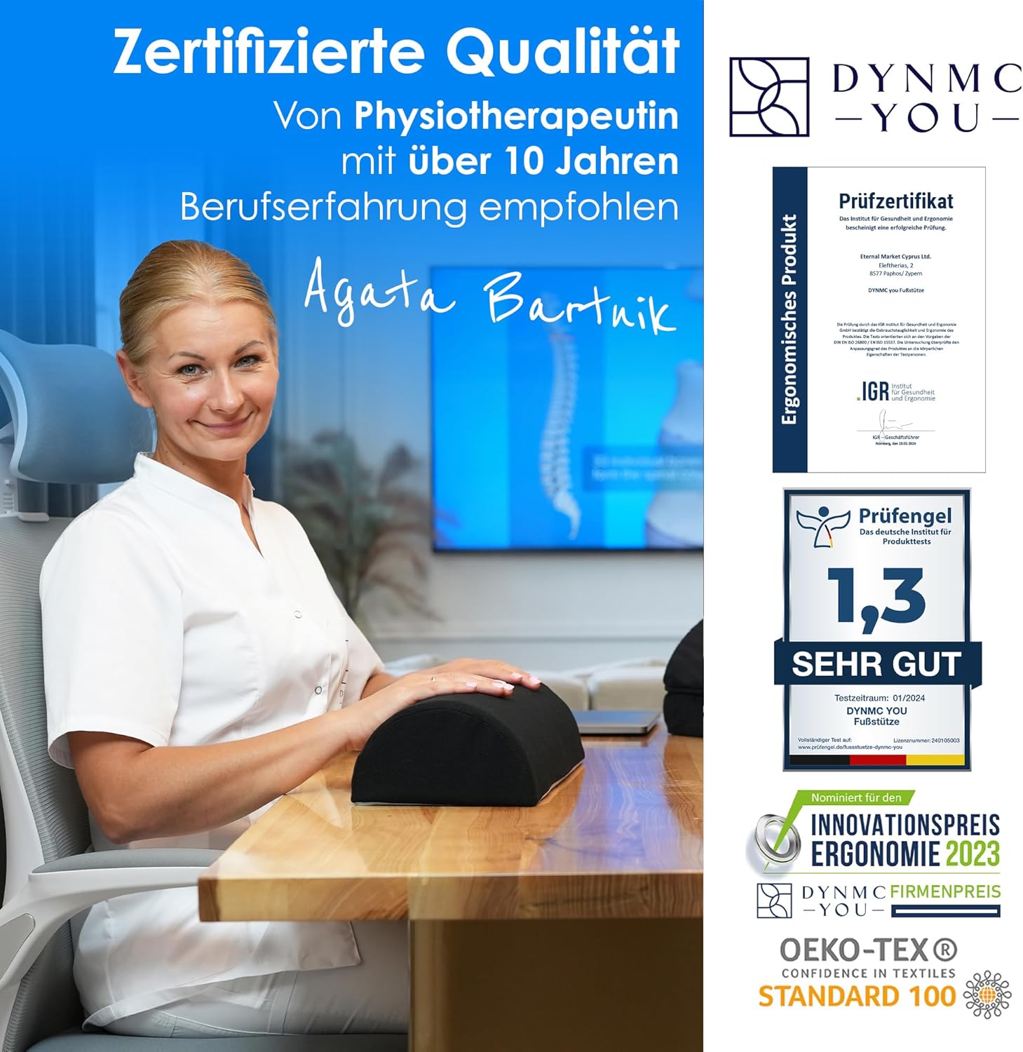 Ergonomická opěrka pod nohy z paměťové pěny