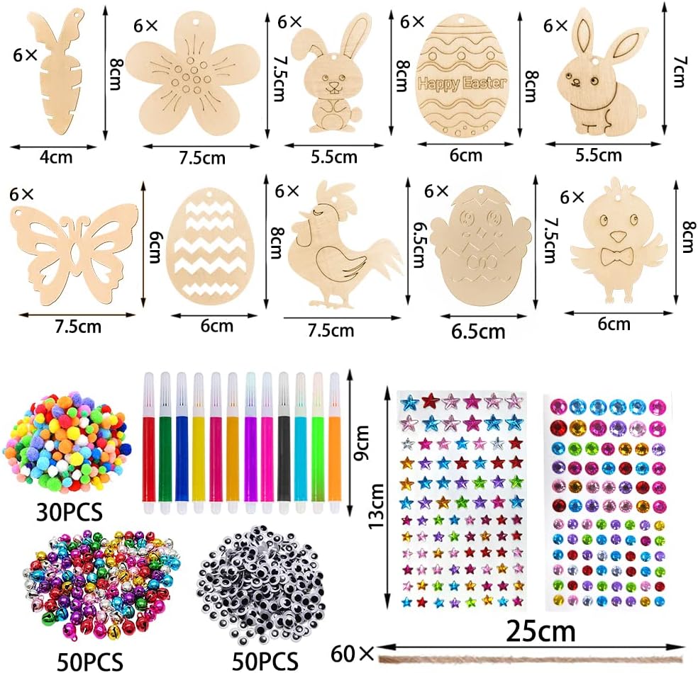 Velký set - dřevěné výřezy Velikonoce k tvoření a malování - 264 kusů