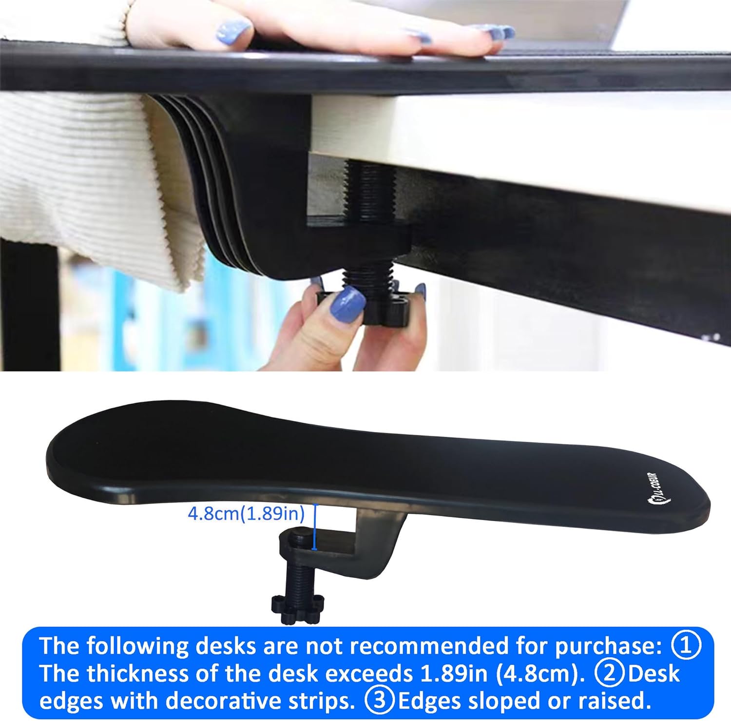 Ellco - 3v1 ergonomická nastavitelná opěrka zápěstí, držák paže myši a loketní opěrka