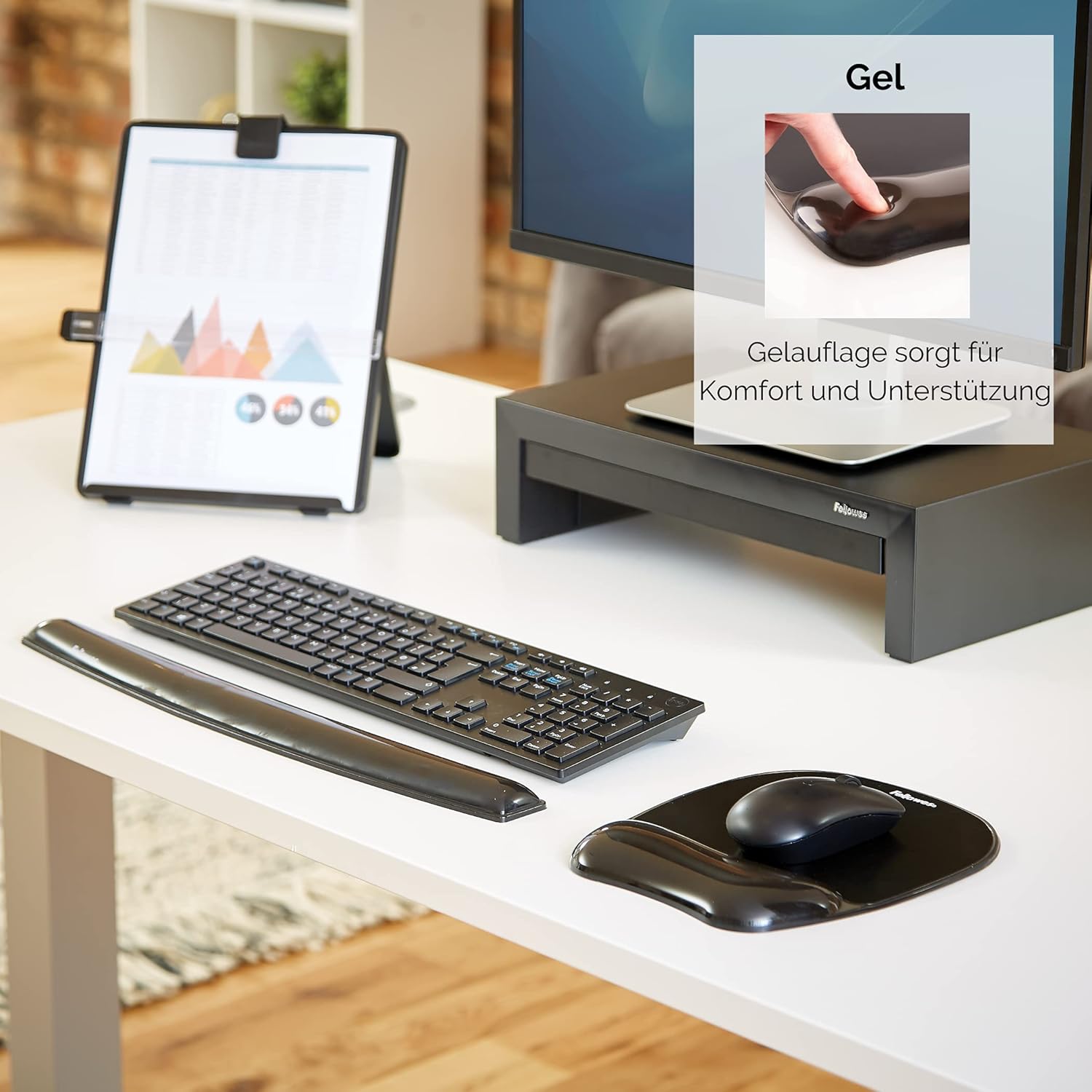 Fellowes - ergonomická podložka pod myš s gelovým polštářem