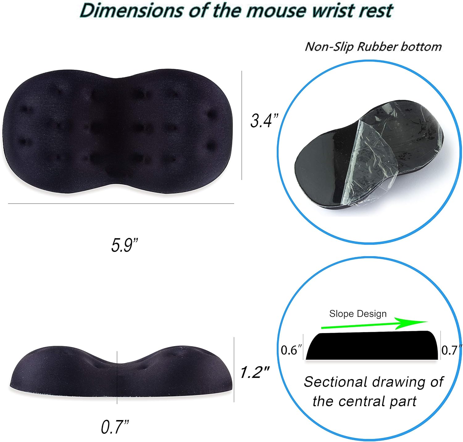 Brila Deluxe - velká ergonomická podložka pod zápěstí z paměťové pěny