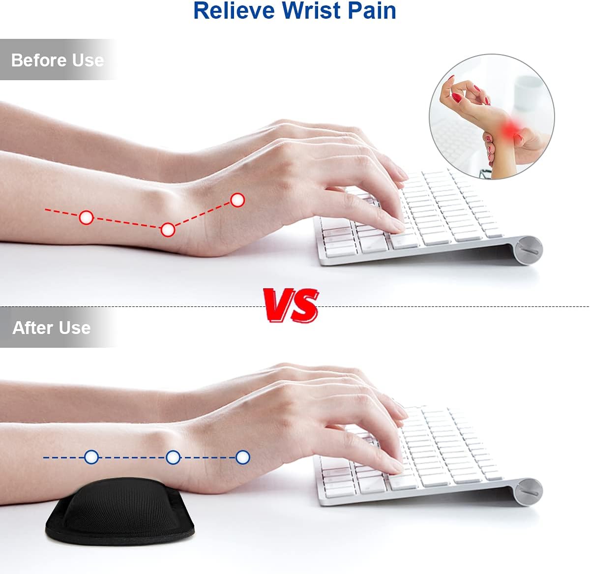 Aule - ergonomická podložka před klávesnici z paměťové pěny