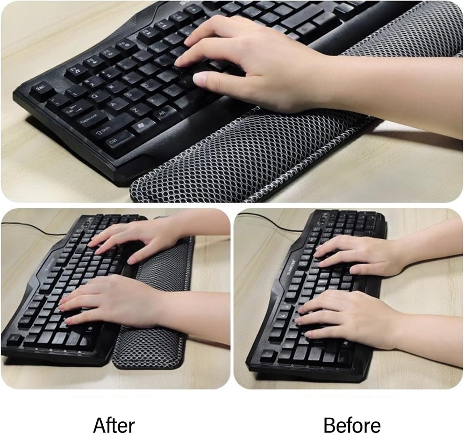 Ergonomická podložka před klávesnici z paměťové pěny