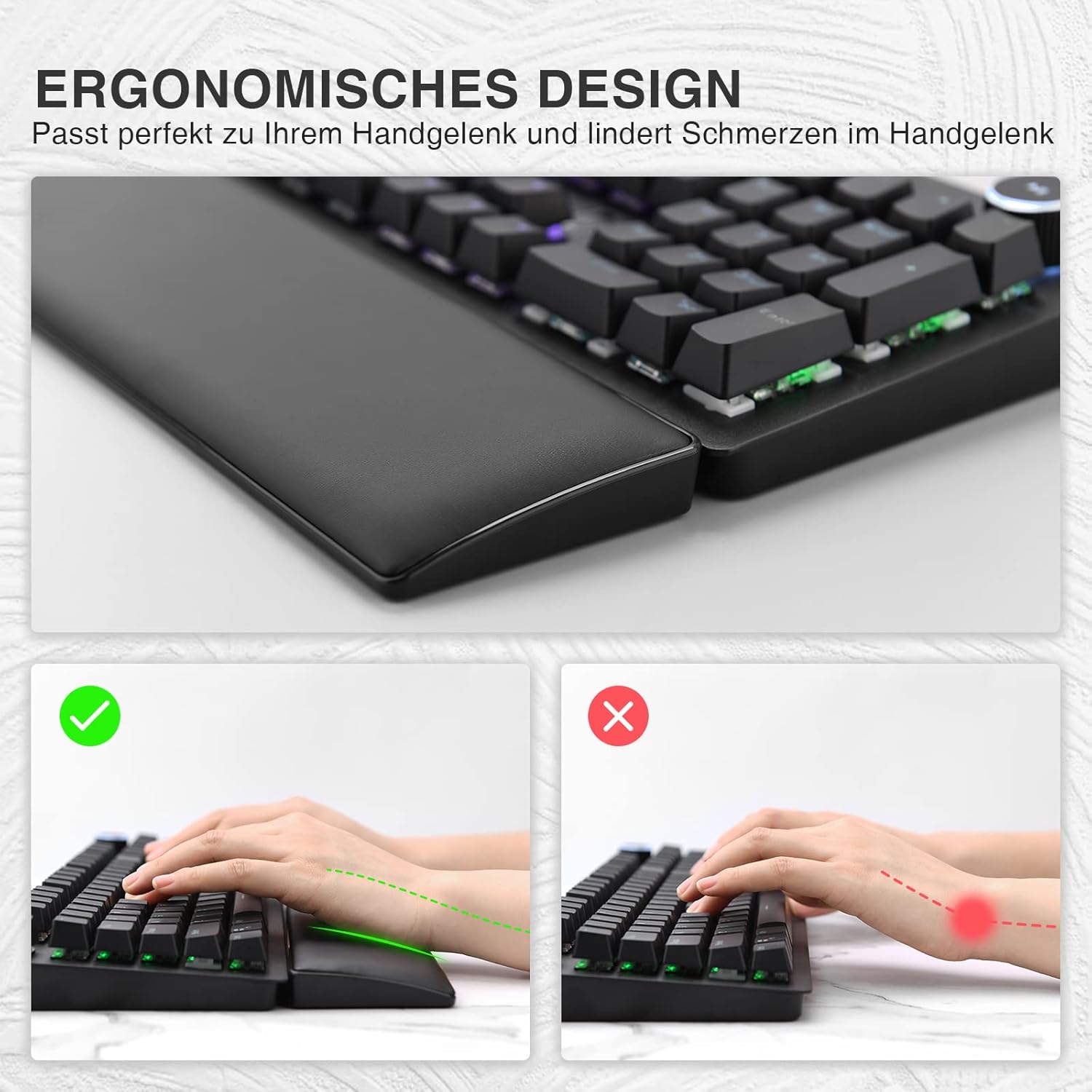 Mafti - ergonomická podložka pod zápěstí před klávesnici s paměťovou pěnou