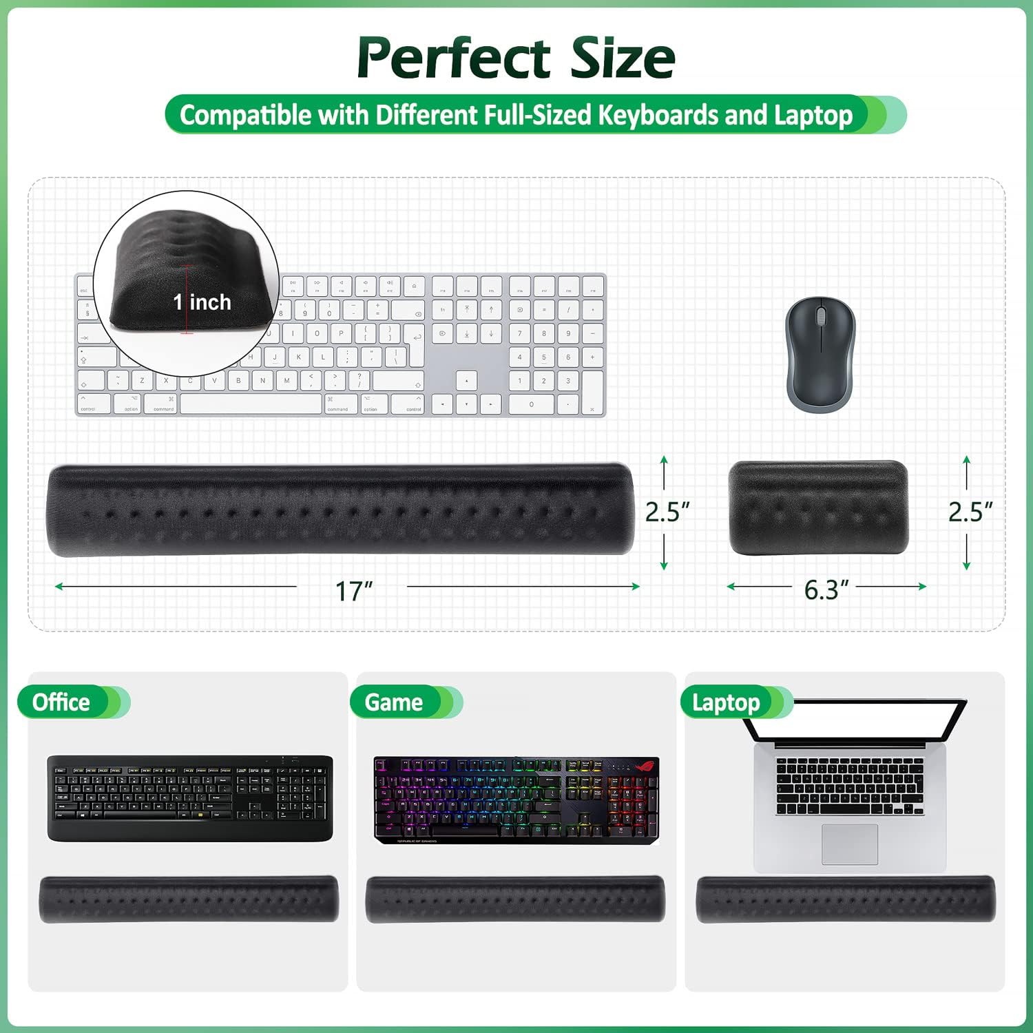 Sada podložek před klávesnici a myš z paměťové pěny a masážními body