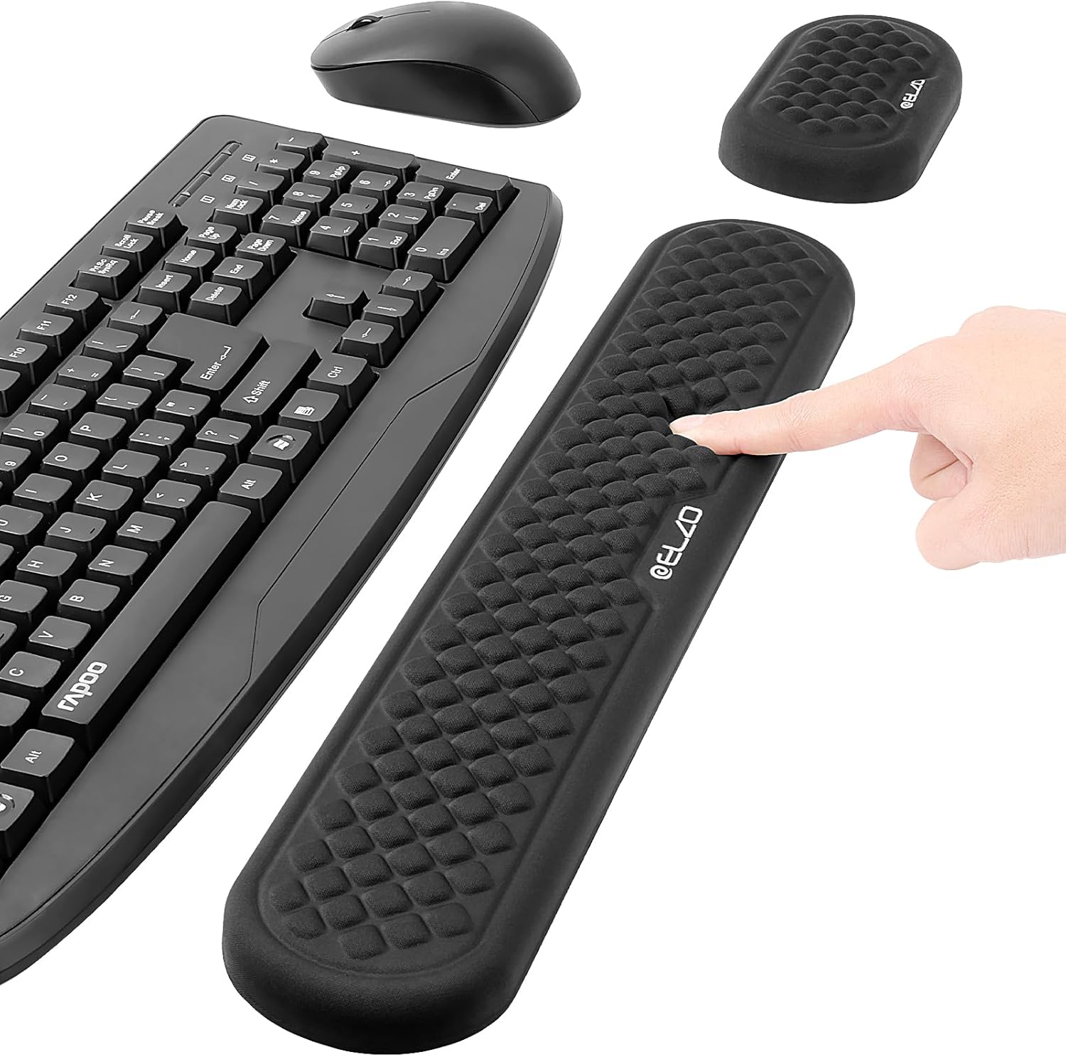 Elzo - sada ergonomických podložek před klávesnici a myš z paměťové pěny
