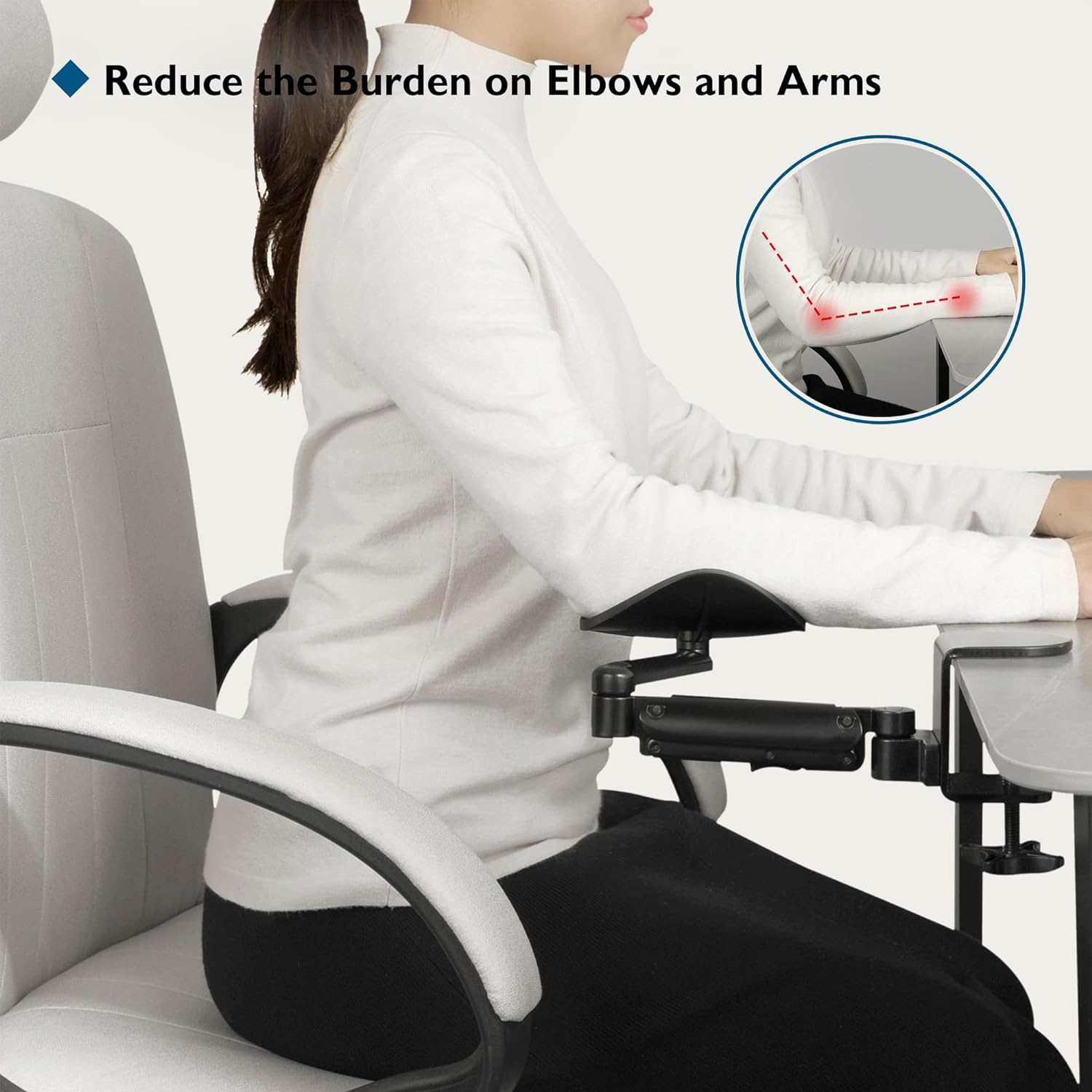 Bont - Ergonomická zdravotní opěrka předloktí (polohovací) určená pro všechny typy kancelářských stolů