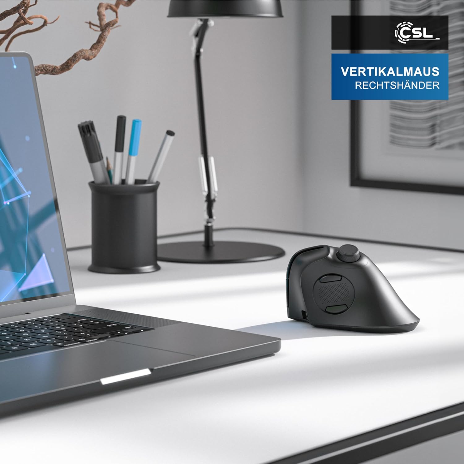 CSL - vertikální ergonomická myš - multimediální s otočným regulátorem