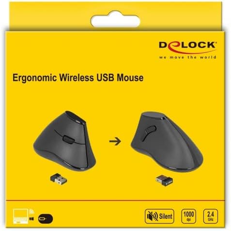 Delock - ergonomická vertikální myš - bezdrátová