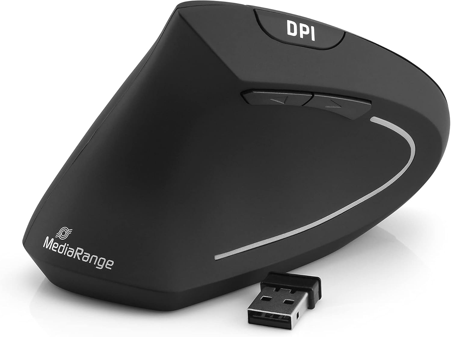 MediaRange - ergonomická 6tlačítková bezdrátová myš pro leváky - 4 úrovně DPI