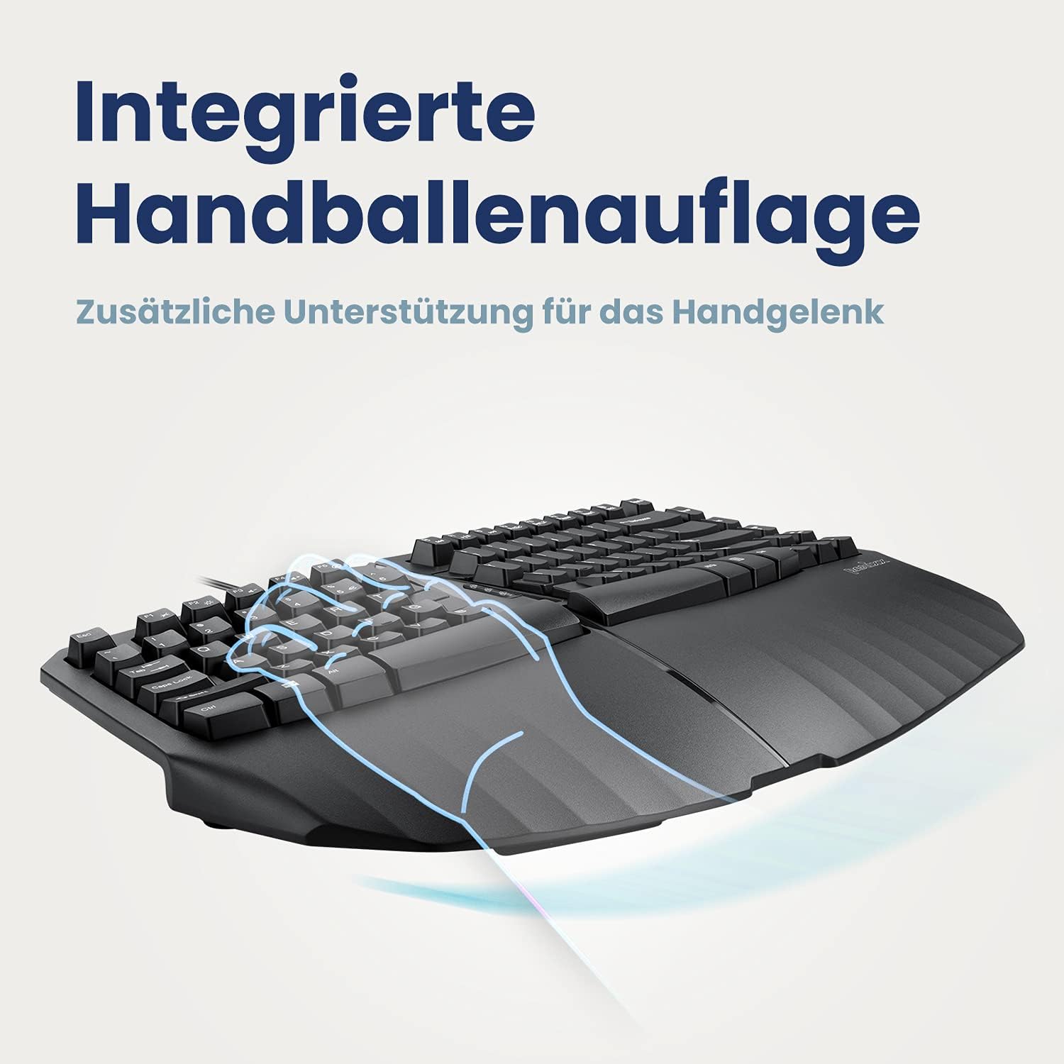 Perixx - ergonomická klávesnice s integrovanou opěrkou dlaní a USB kabelem