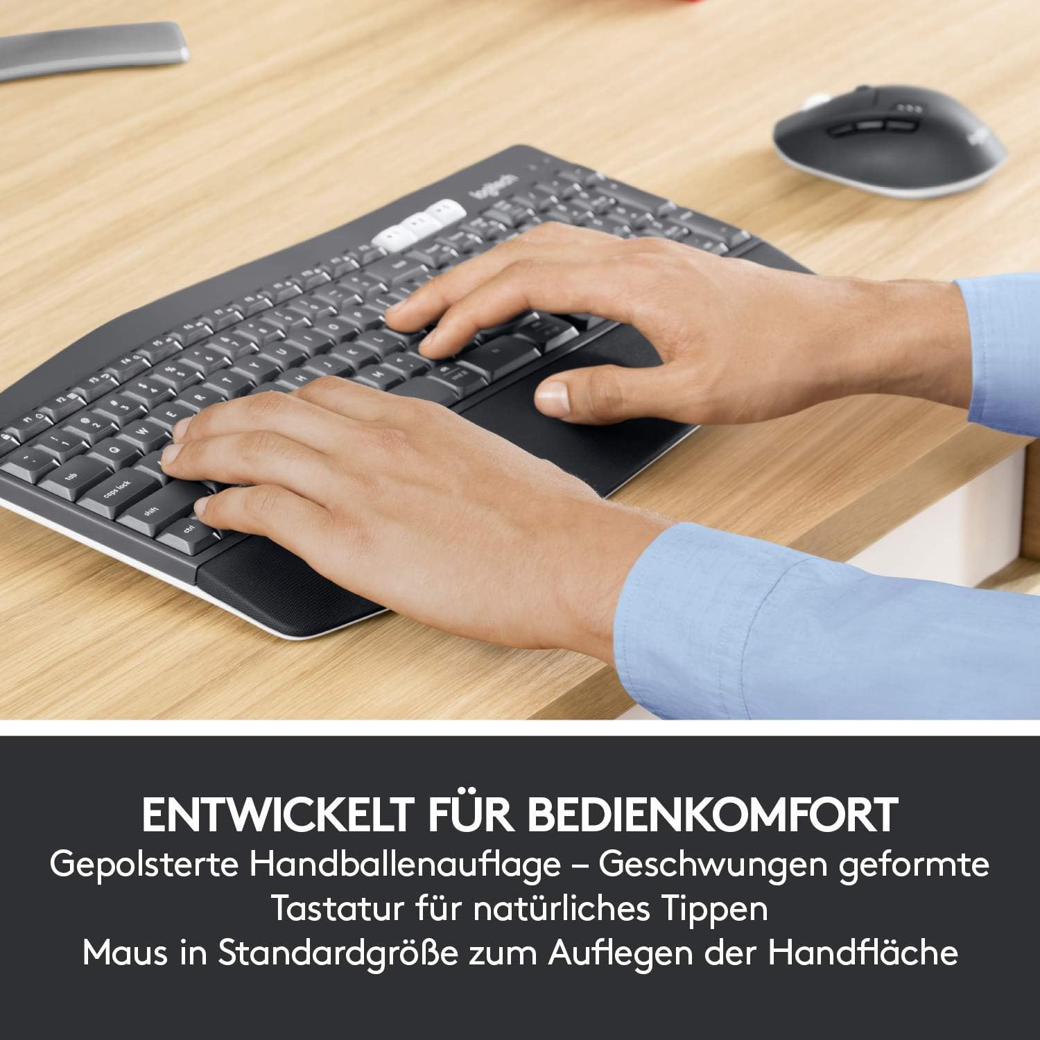 Logitech Performance - ergonomická bezdrátová sada myši s klávesnicí