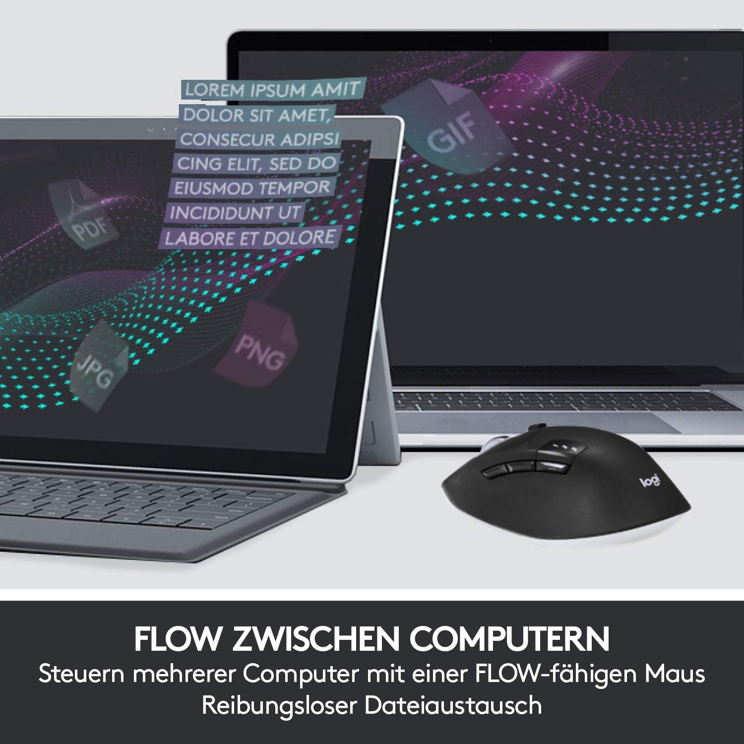 Logitech Performance - ergonomická bezdrátová sada myši s klávesnicí