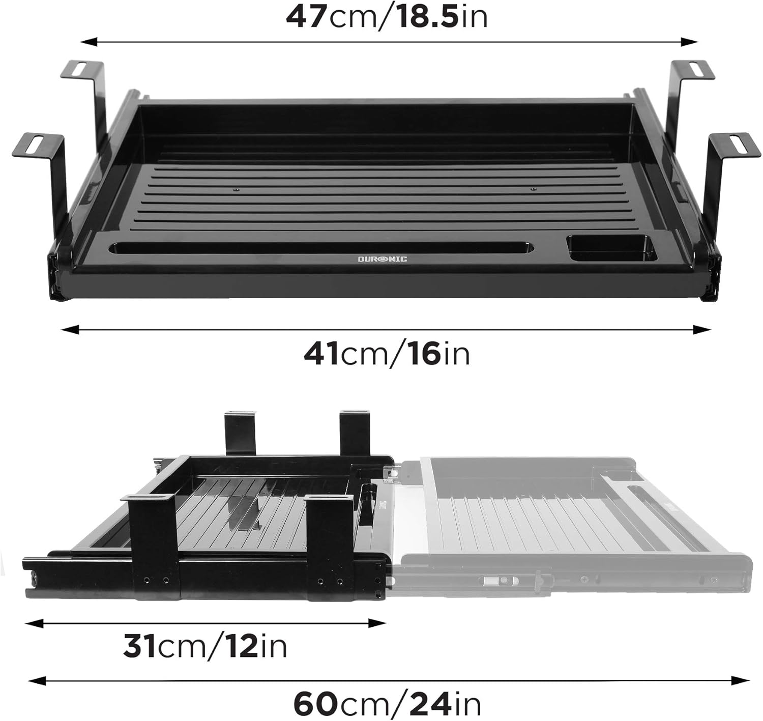 Duronic - výsuvná zásuvka na klávesnici, myš nebo tablet