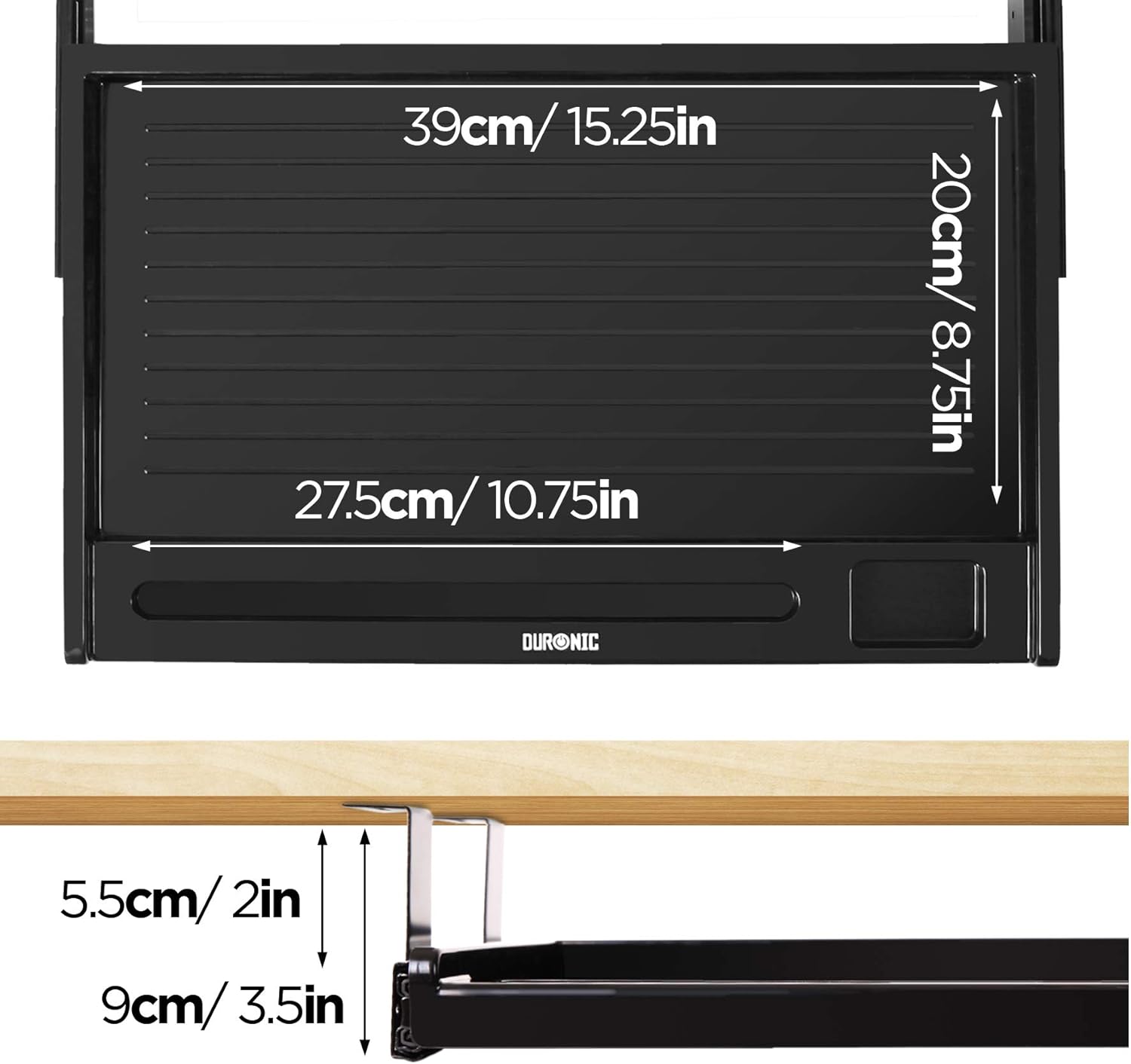 Duronic - výsuvná zásuvka na klávesnici, myš nebo tablet