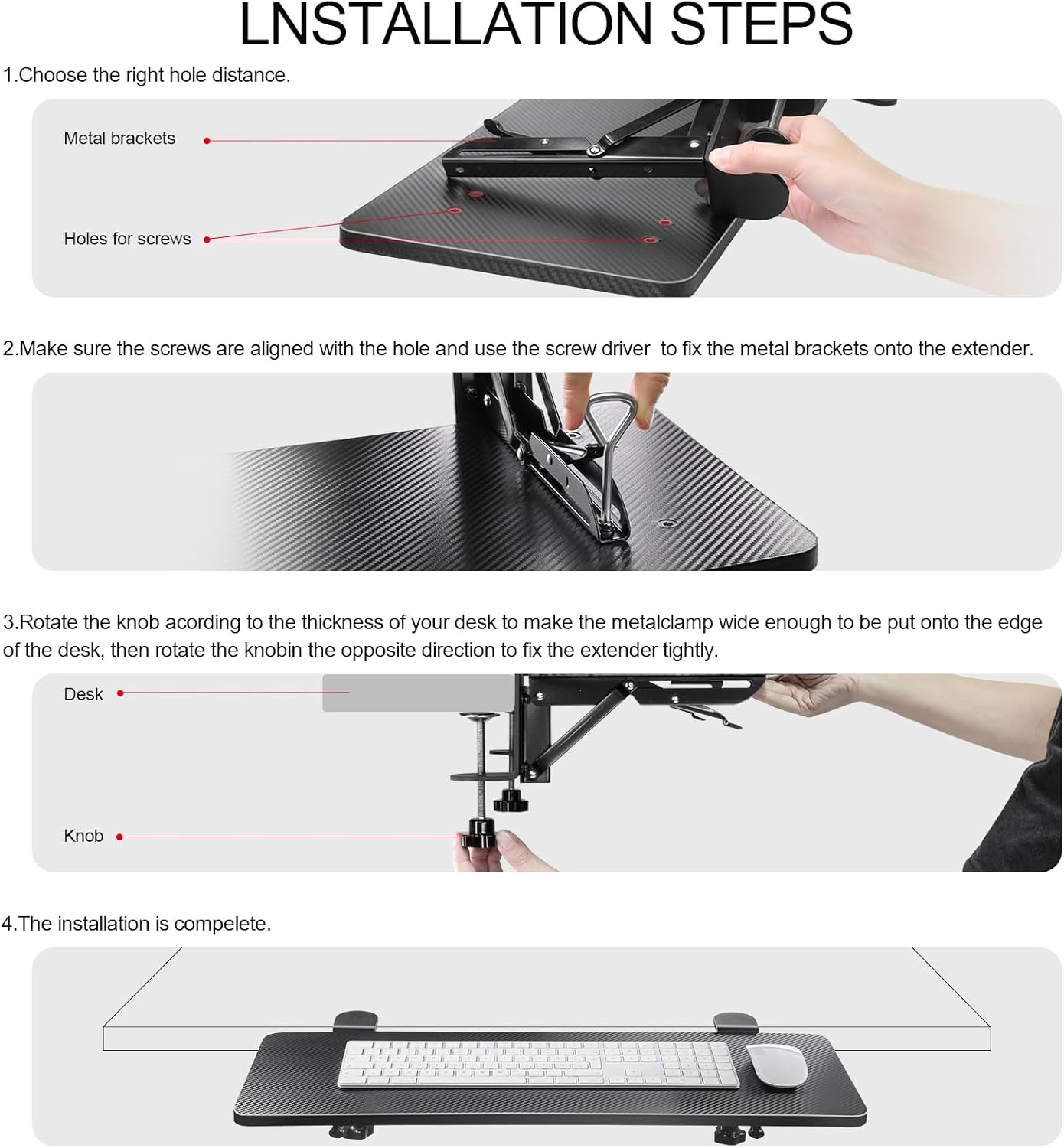 Vader - ergonomická prodlužovací podložka na klávesnici a myš s možností sklopení