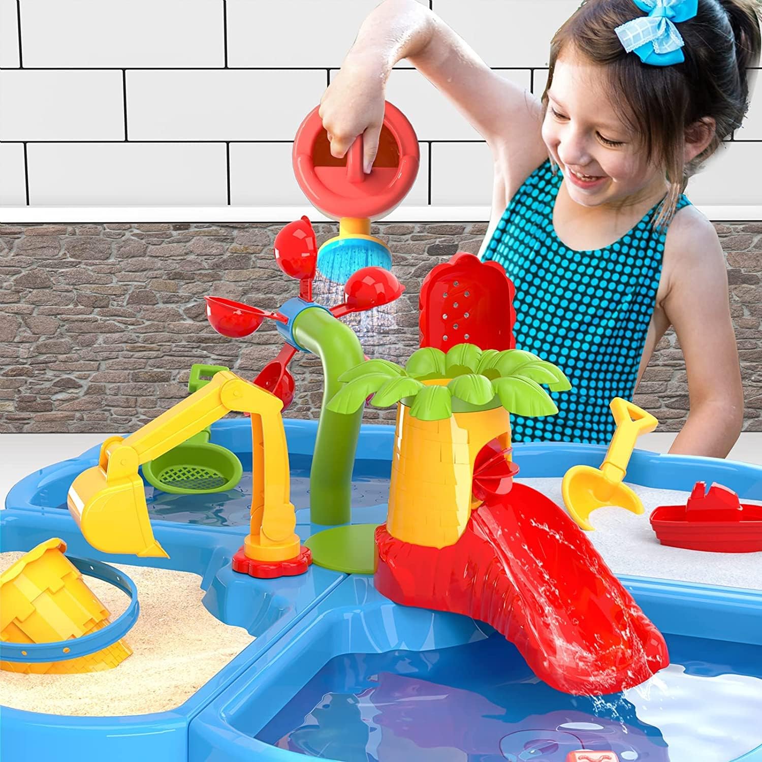 Tomtoys - 4 v 1 vodní stůl pro děti - 32 kusů doplňků