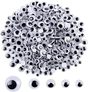 Oči nalepovací na tvoření (4, 5, 6, 7, 8, 10mm) 500 ks