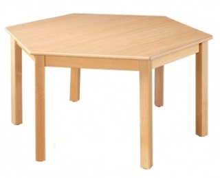 Školní dětský stůl - šestiúhelník, 6 noh ( prům.120cm ) + plastové kluzáky ( v. 40,46,53,59,64 )