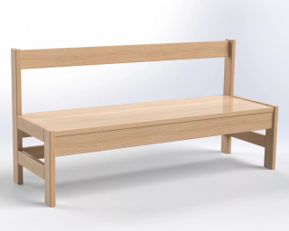 Dřevěná lavička s opěradlem výška sedáku 26 cm