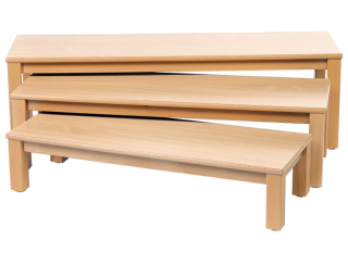 Set 3 laviček s umakartovým sedákem