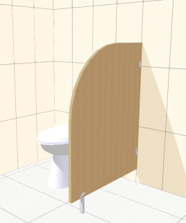 Dělící příčka mezi WC ve školních koupelnách